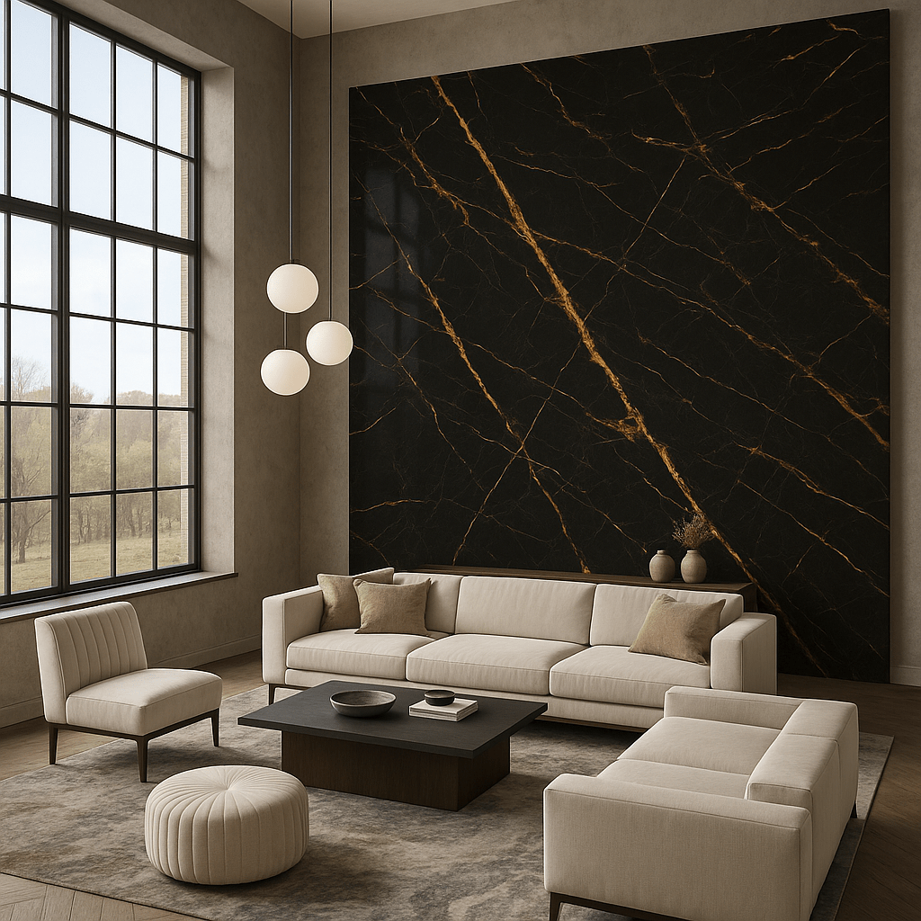 Golden Lightning Marble